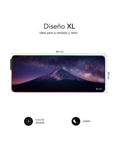 Alfombrilla Subblim SUBMP-02RGB11 LED RGB Montaña XL/ 800 x 300 x 4 mm 2