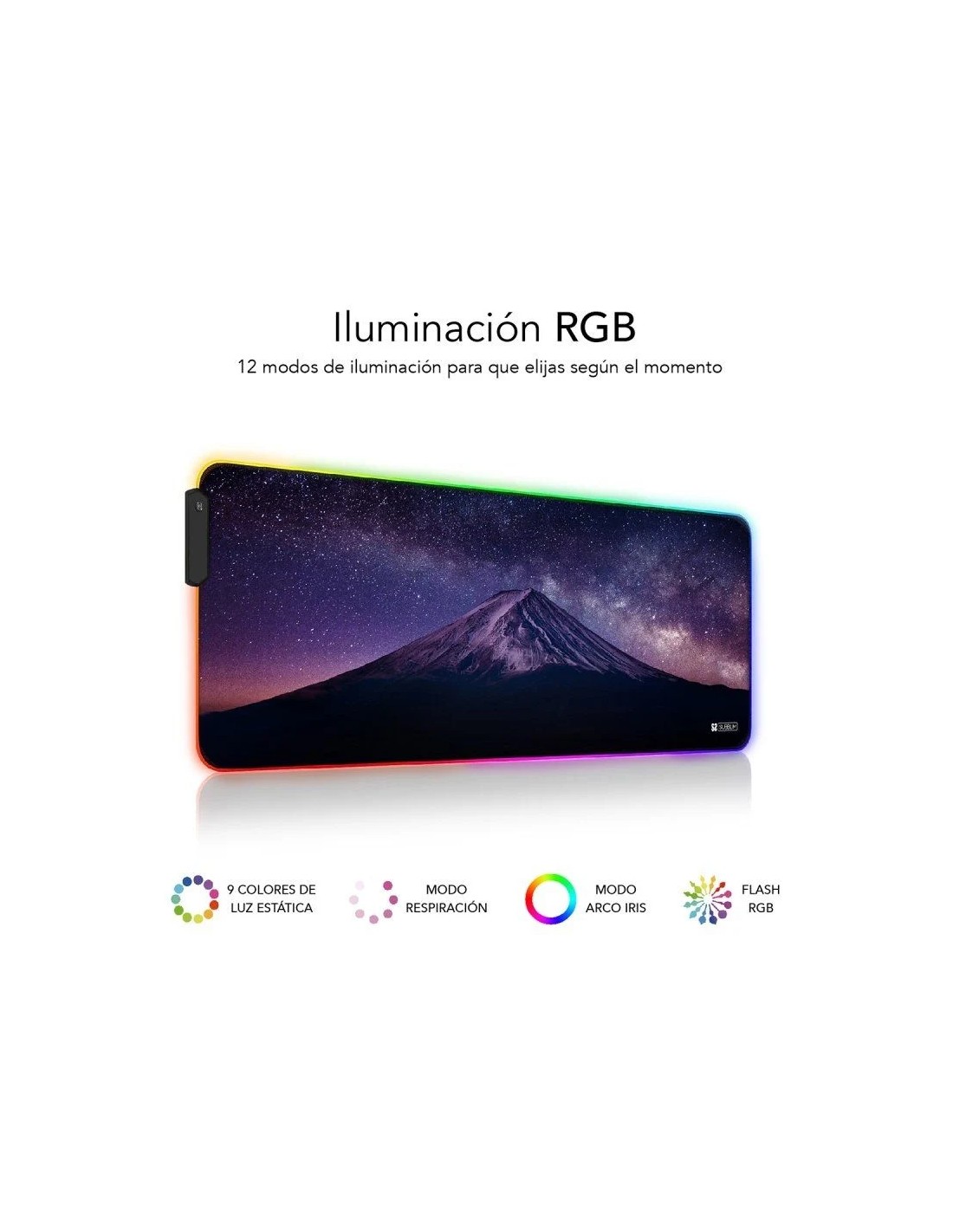 Alfombrilla Subblim SUBMP-02RGB11 LED RGB Montaña XL/ 800 x 300 x 4 mm