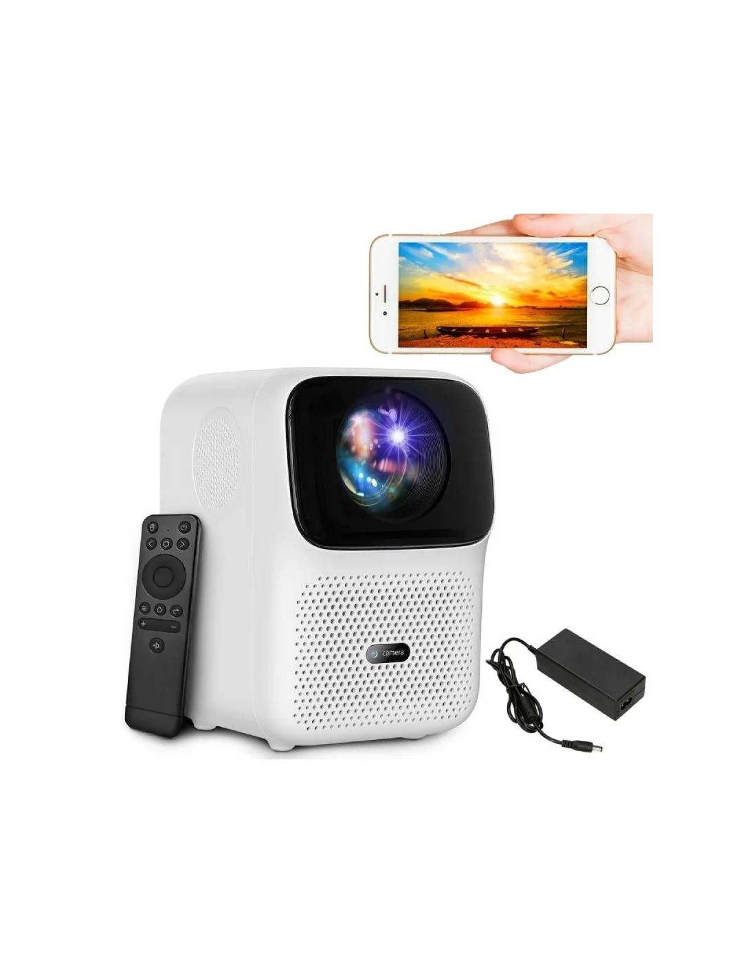 Proyector Portátil Wanbo T4/ 450 Lúmenes/ Full HD/ HDMI/ Bluetooth/ WiFi/ Blanco