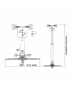 Soporte de Techo para Proyector Aisens CP02TSRE-051/ Giratorio-Inclinable-Extensible/ hasta 20kg 2