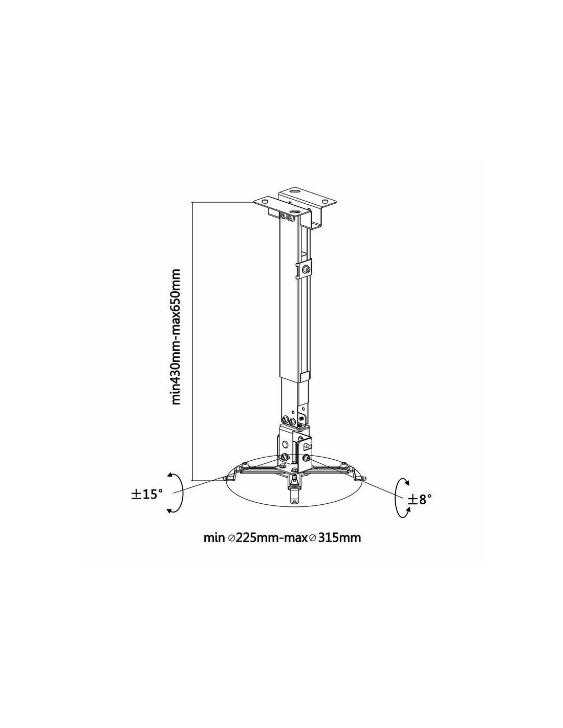 Soporte de Techo/ Pared para Proyector Aisens CWP01TSE-047/ Inclinable-Extensible/ hasta 20kg