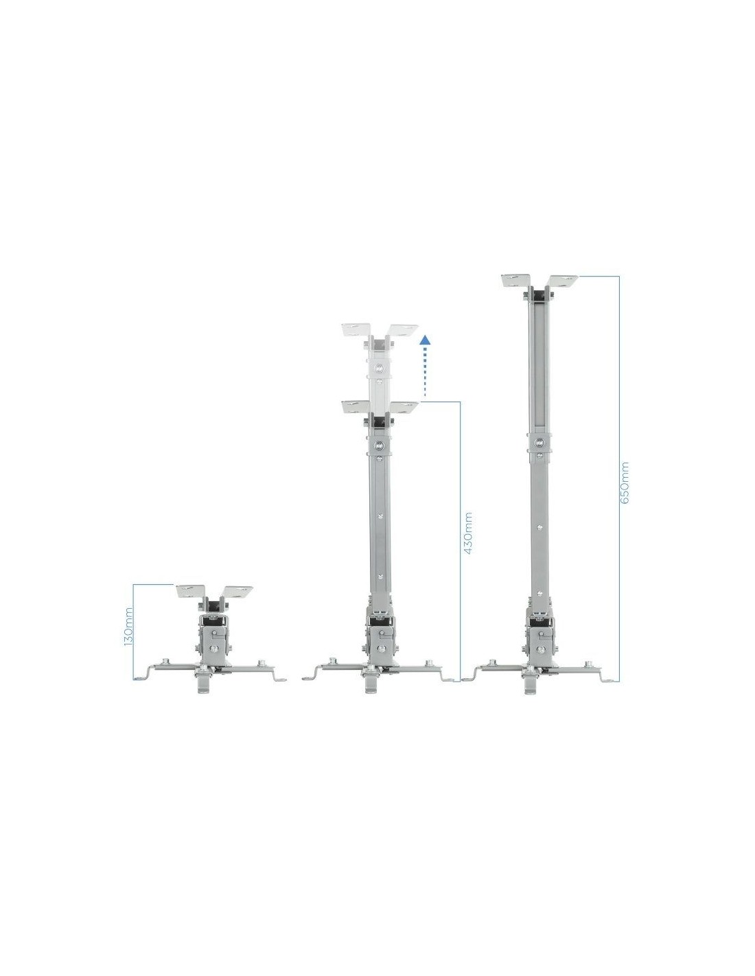 Soporte de Techo para Proyector TooQ PJ2012T-S/ Inclinable-Nivelable/ hasta 20kg