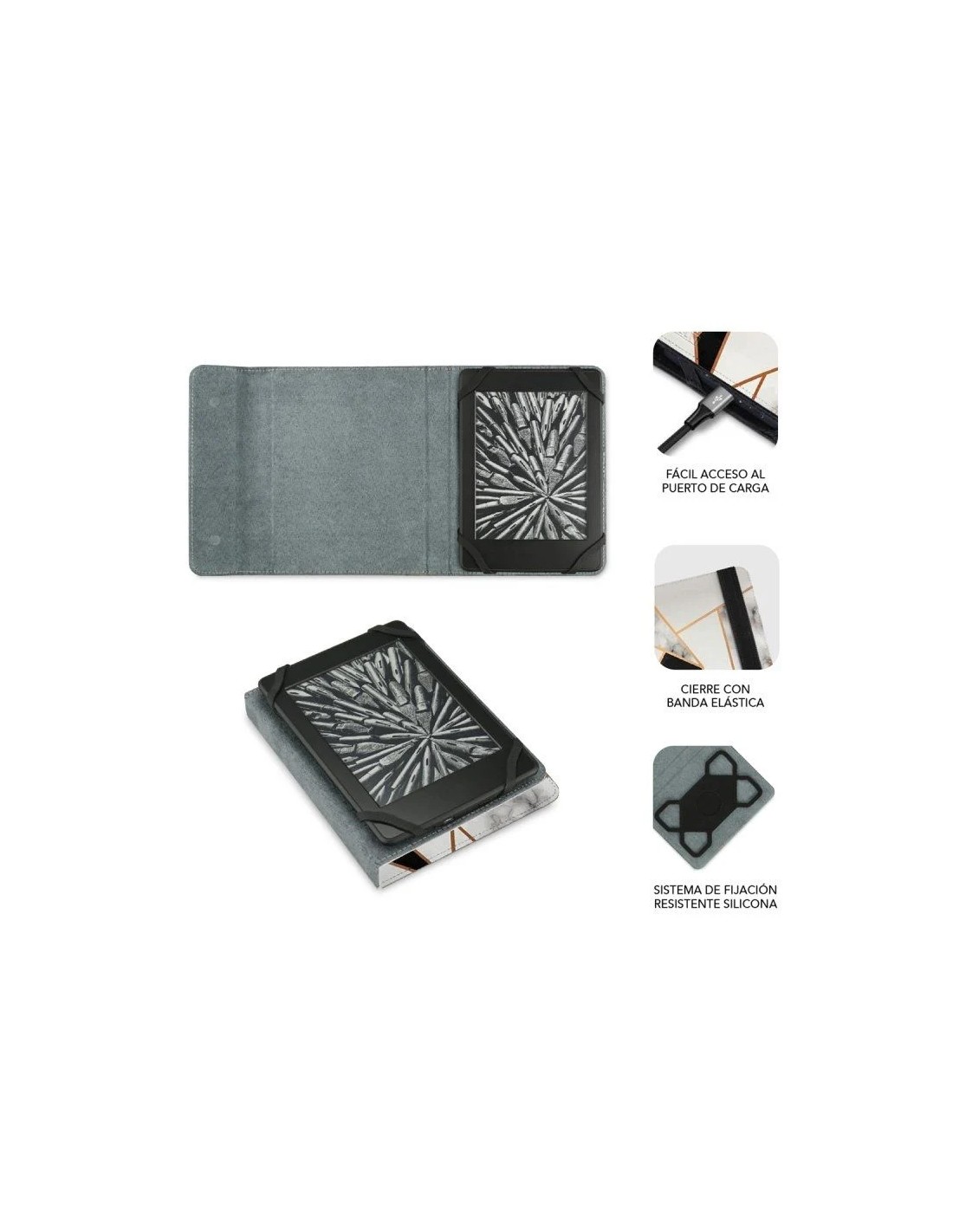 Funda para libro electrónico Subblim 1EC011 Clever Ebook Case 6" Mármol Negro