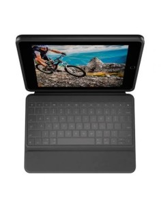 Funda con Teclado Logitech Rugged Folio para Tablets Apple Ipad 7ª y 8ª Generación 10.2"/ Negro