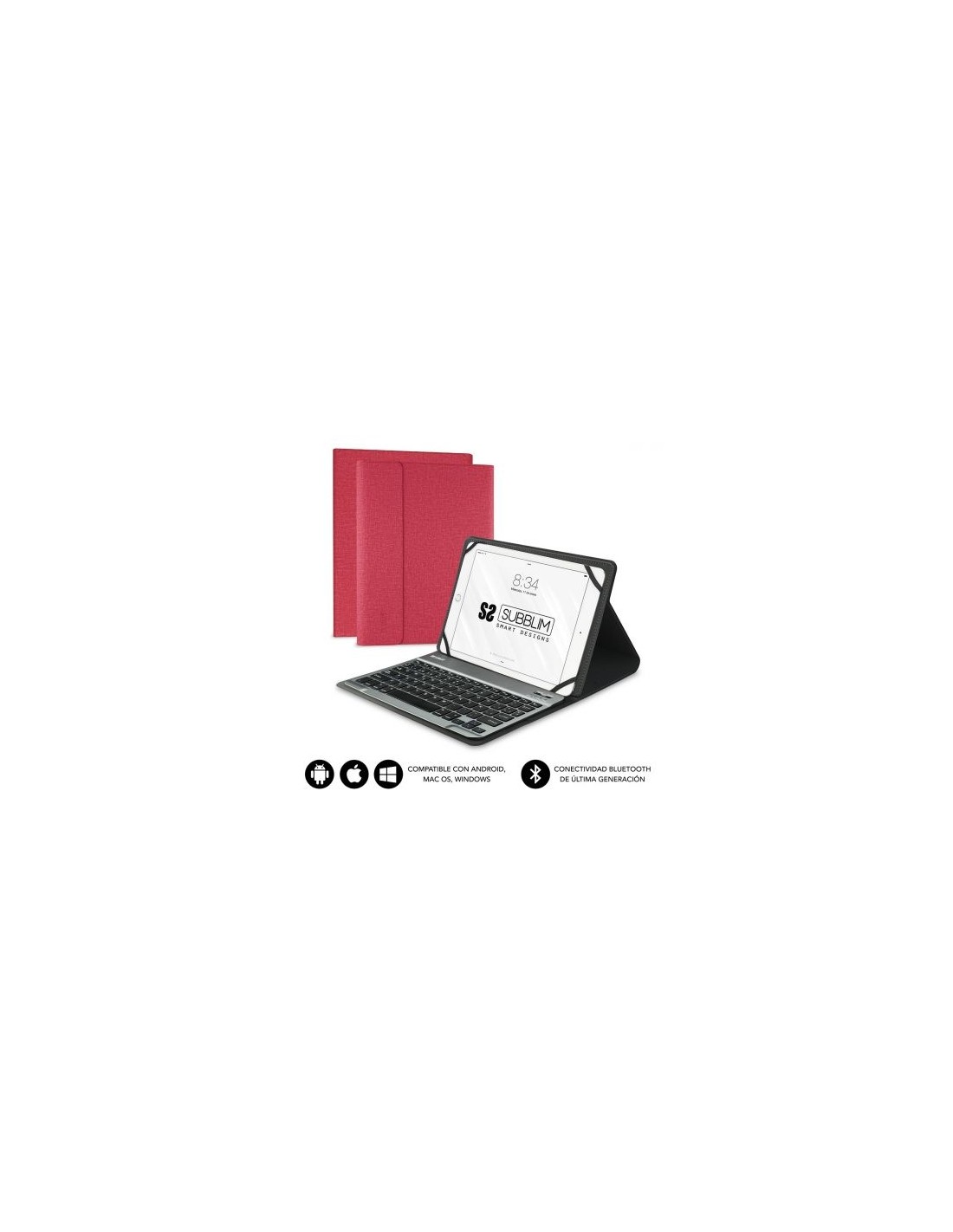 Funda con Teclado Subblim Keytab Pro Bluetooth para Tablets de 10.1"-10.8"
