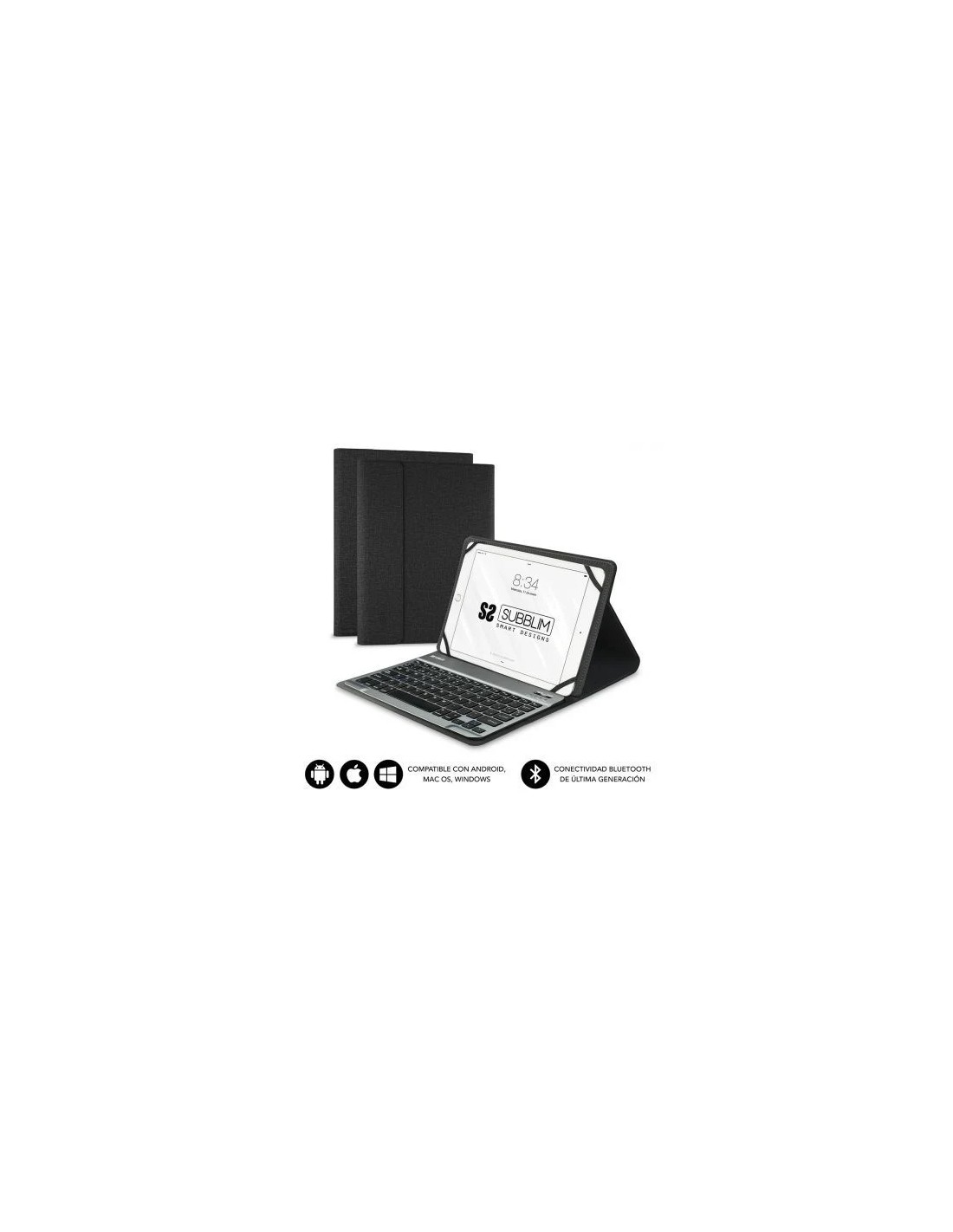 Funda con Teclado Subblim Keytab Pro Bluetooth para Tablets de 10.1"-10.8"