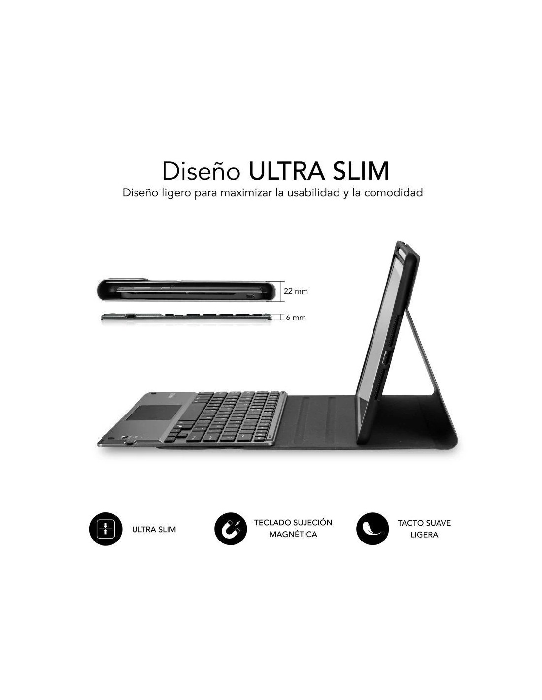 Funda con Teclado Subblim KeyTab Pro BT para Tablet iPad 10.9" 10a Gen/ Negra
