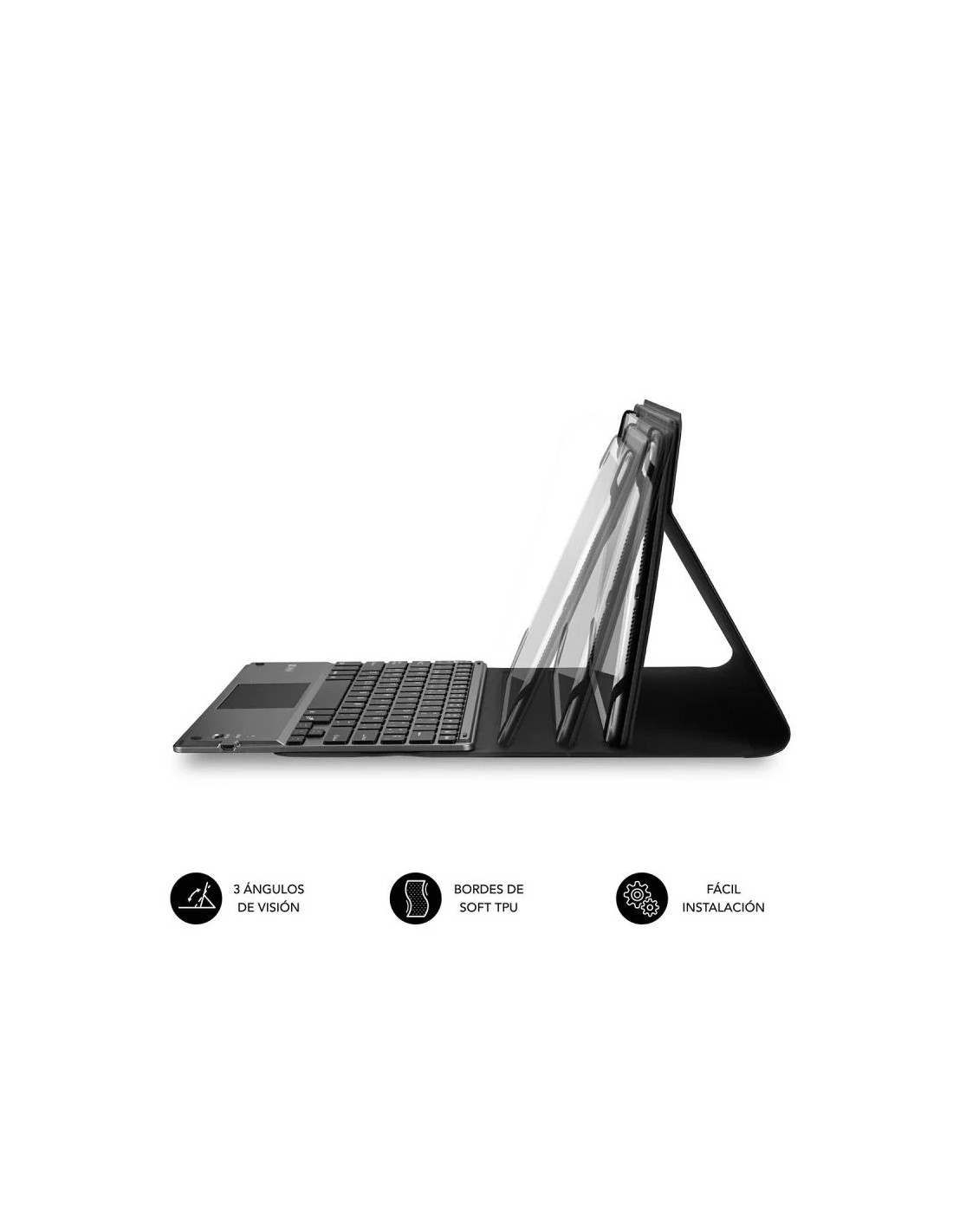 Funda con Teclado Subblim Keytab Pro Bluetooth Touchpad para Tablets de 10.1"-10.8"/ Negra