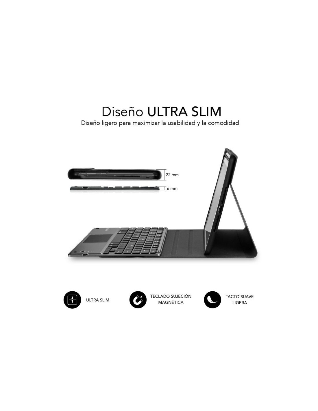 Funda con Teclado Subblim Keytab Pro Bluetooth Touchpad para Tablets Apple iPad Pro de 11" 2020/ Negra