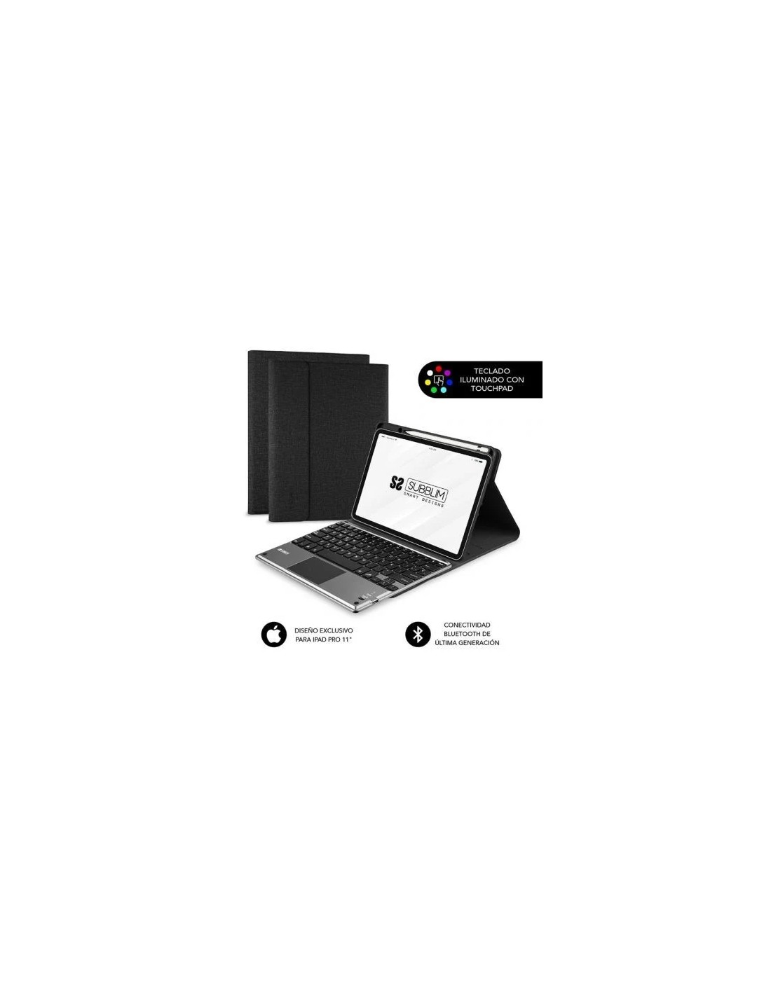 Funda con Teclado Subblim Keytab Pro Bluetooth Touchpad para Tablets Apple iPad Pro de 11" 2020/ Negra