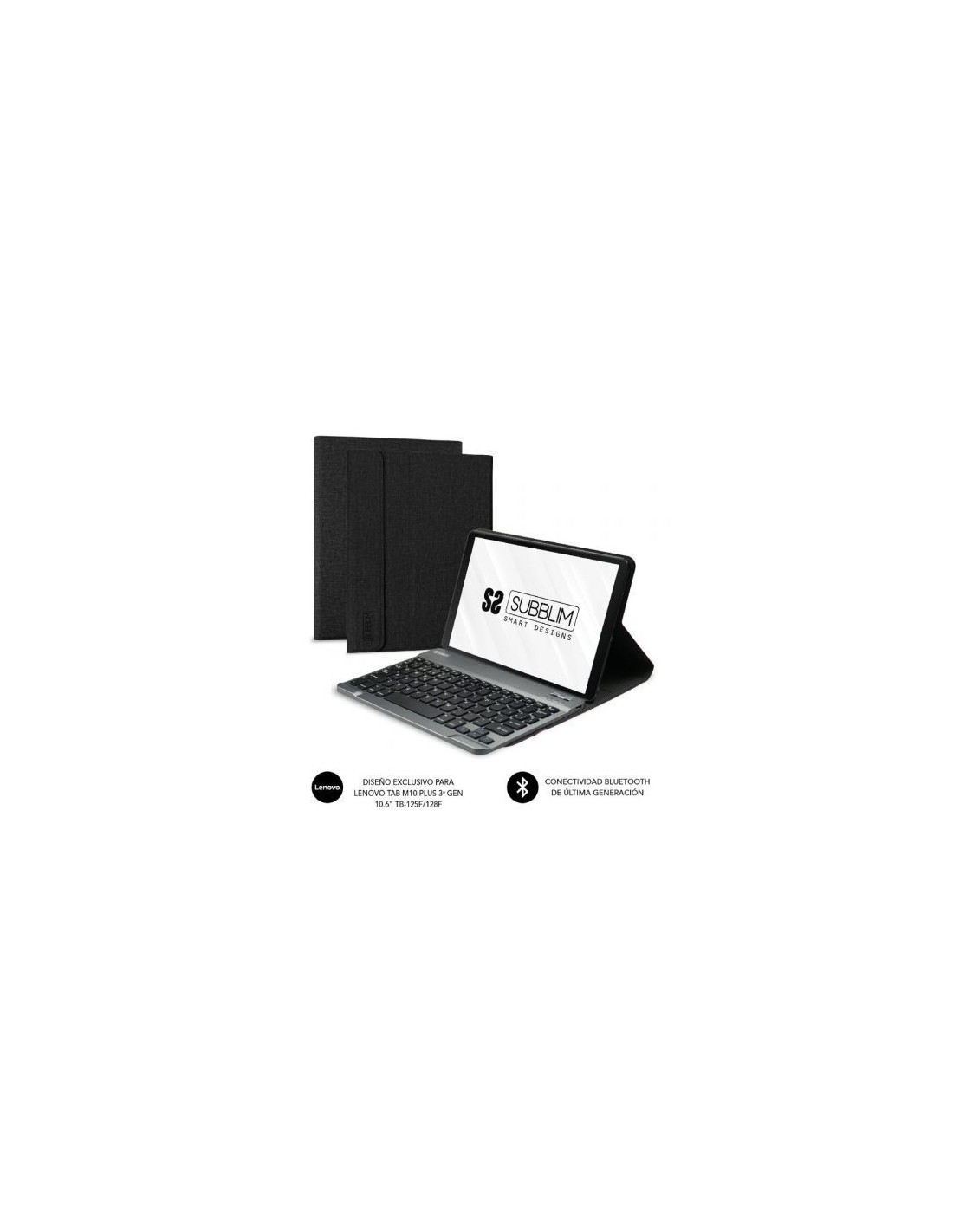 Funda con Teclado Subblim KeyTab Pro BT para Tablet Lenovo Tab M10 Plus de 10.6" 3a Gen/ Negra