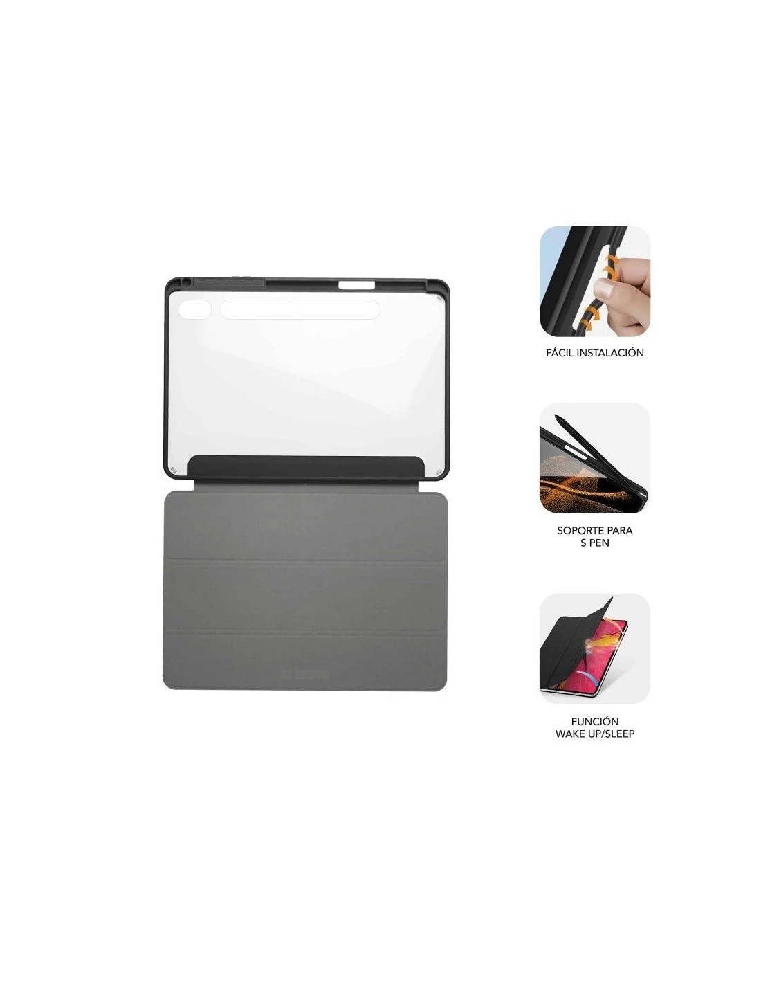 Funda Subblim Clear Shock para Tablet Samsung S9 11"/ S9 FE 10.9"/ Negra