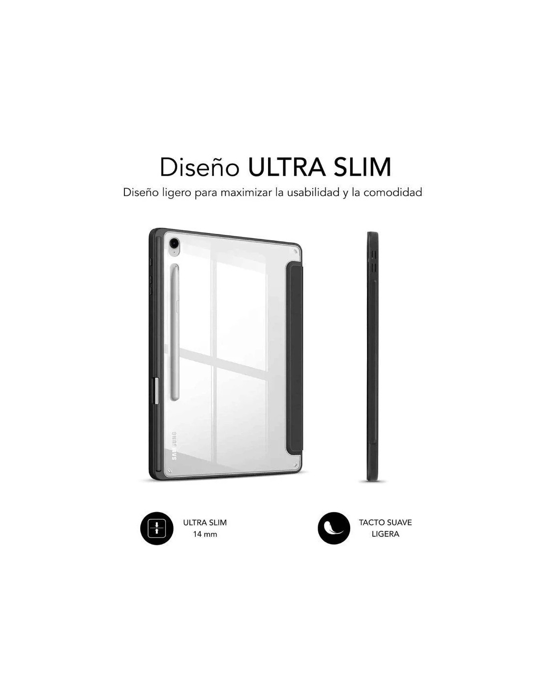 Funda Subblim Clear Shock para Tablet Samsung S9 11"/ S9 FE 10.9"/ Negra