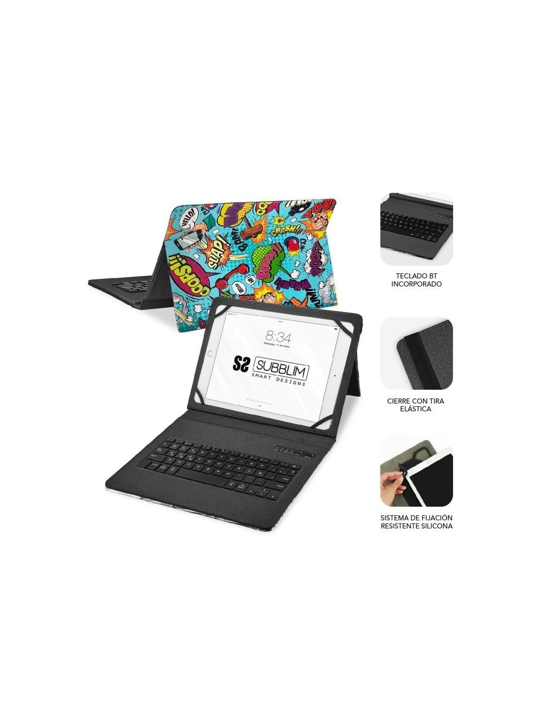 Funda con Teclado Subblim Keytab Pro Bluetooth para Tablets de 9"-11"