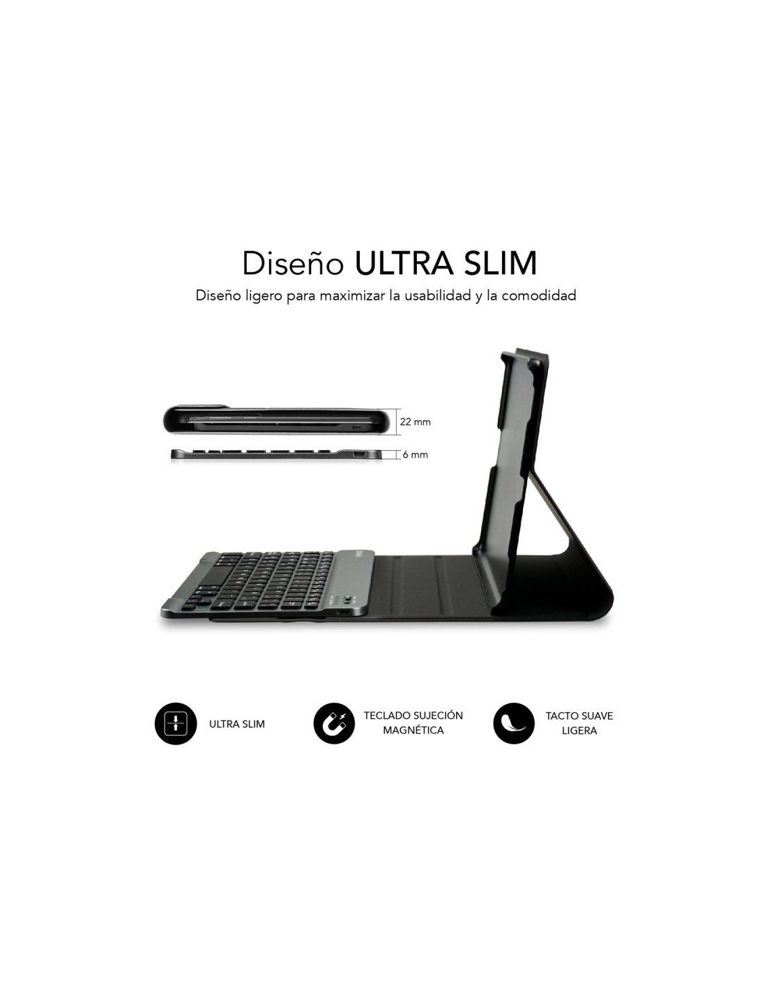 Funda con Teclado Subblim KeyTab Pro BT para Tablet Lenovo Tab M10 FHD Plus de 10.3"/ Negra