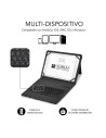 Funda con Teclado Subblim Keytab Pro Bluetooth para Tablets de 9"-11"/ Marmol Blanco