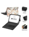 Funda con Teclado Subblim Keytab Pro Bluetooth para Tablets de 9"-11"/ Marmol Blanco