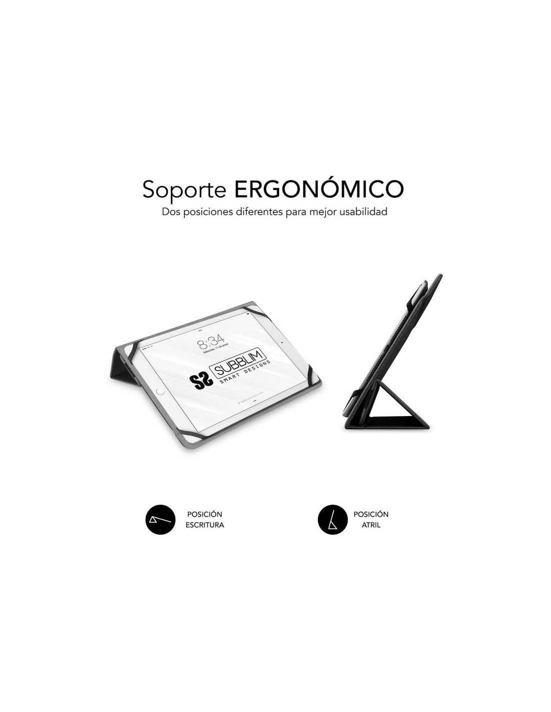 Funda Subblim Freecam para Tablets de 10.1"-11"/ Negra
