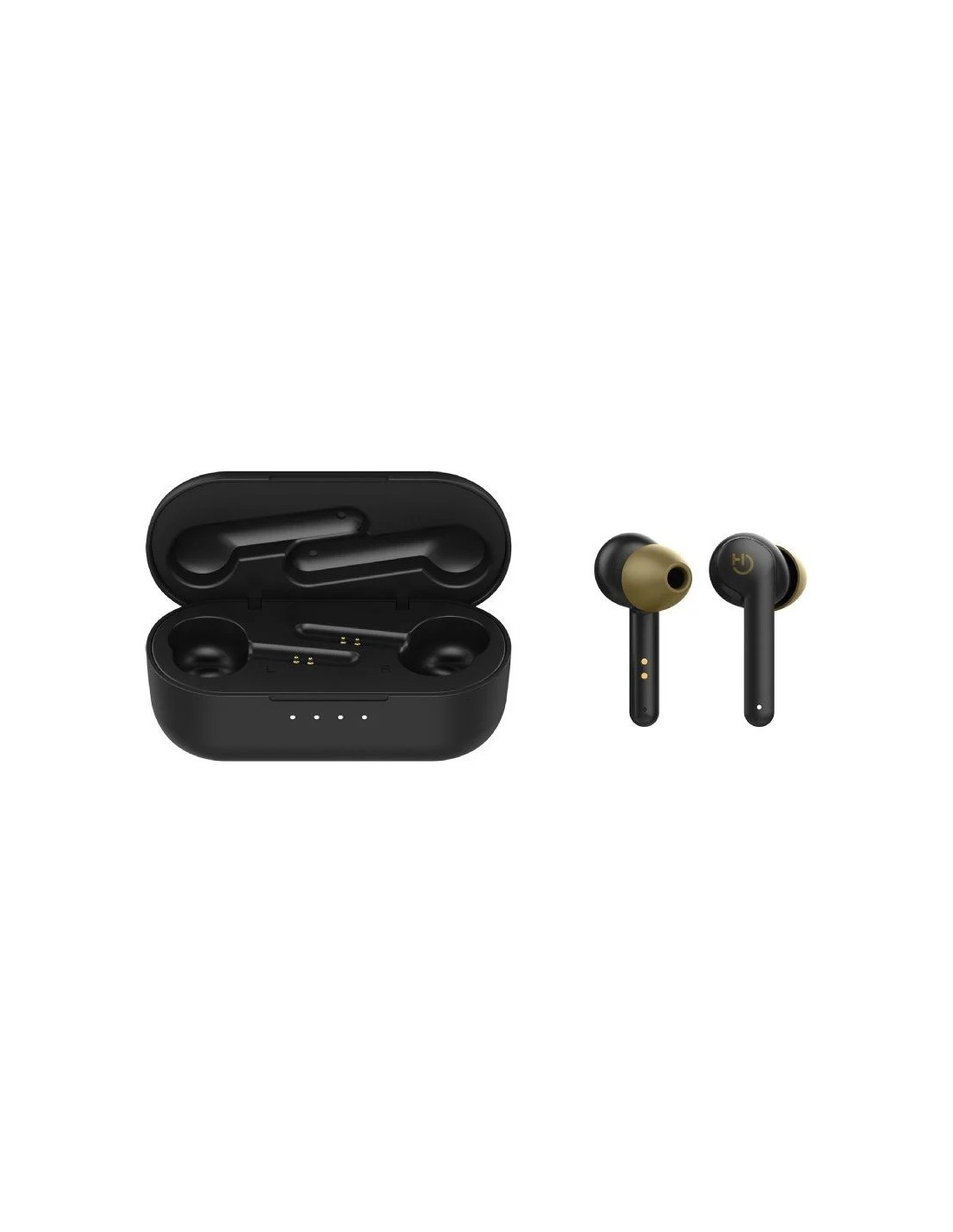 Auriculares Bluetooth Hiditec Vesta 90's Limited Edition con estuche de carga/ Autonomía 8h/ Negros