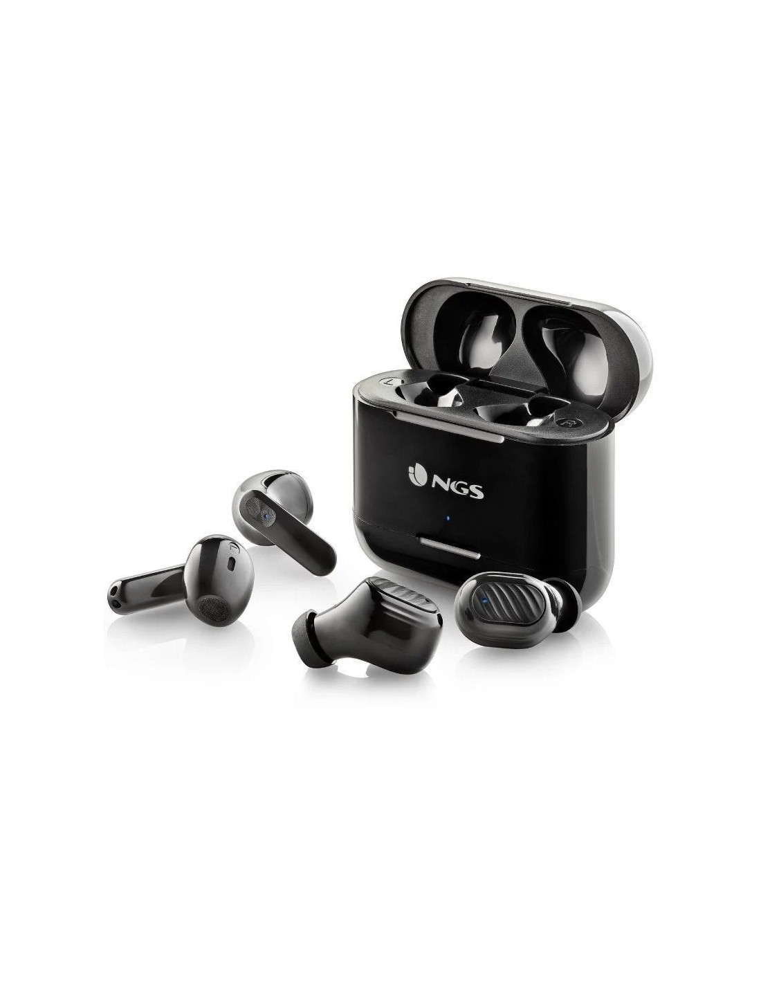 Auriculares Bluetooth NGS Ártica Duo con estuche de carga/ Autonomía 5h/ Negros