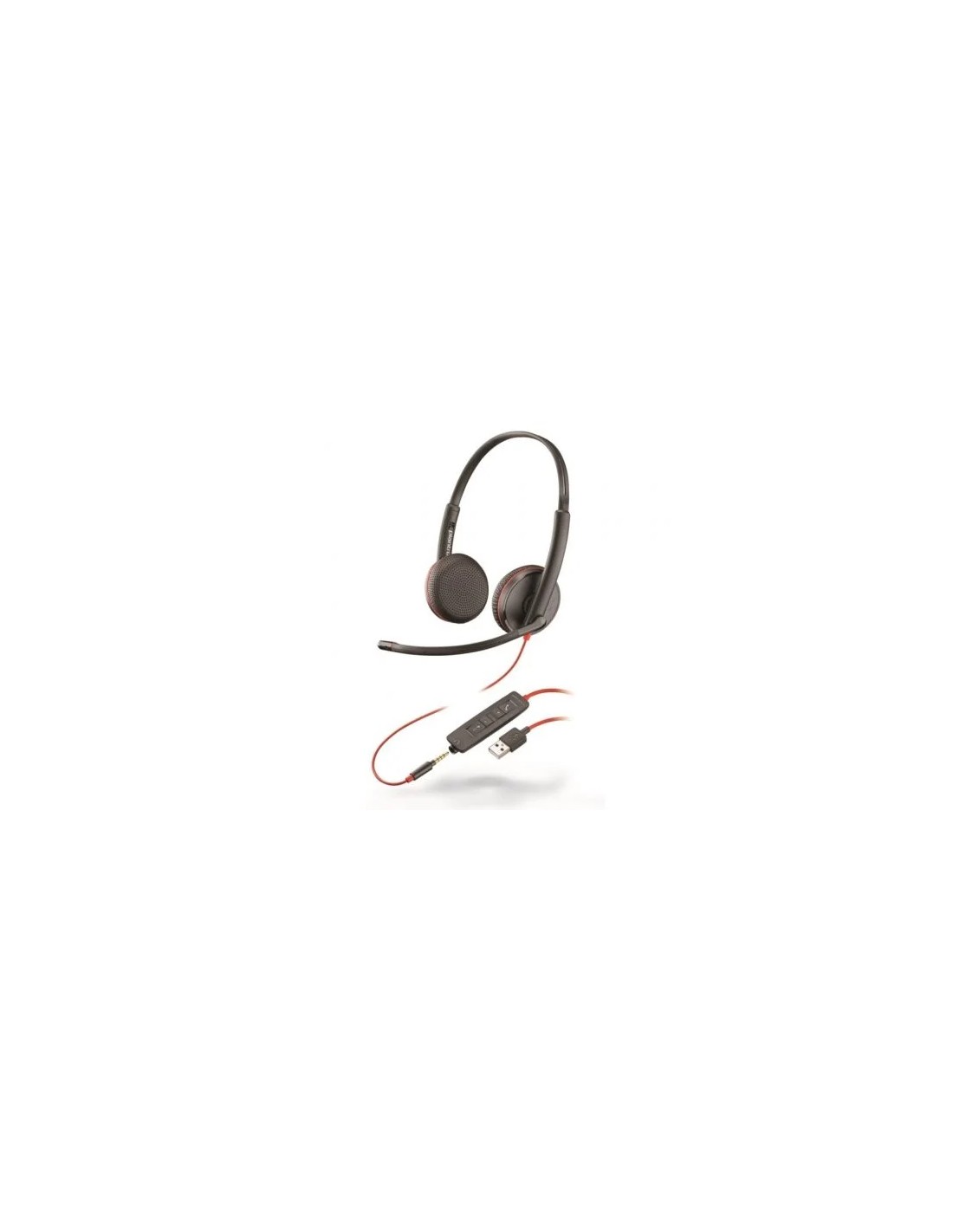 Auriculares Plantronics Blackwire C3225/ con Micrófono/ Jack 3.5/ USB/ Negros