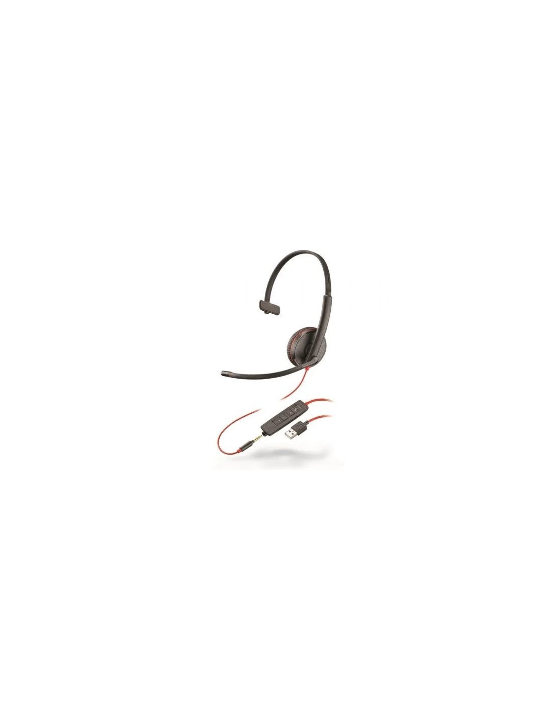 Auriculares Plantronics Blackwire C3215/ con Micrófono/ Jack 3.5/ USB/ Negros