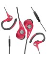Auriculares Deportivos Elbe AU-107-MIC/ con Micrófono/ Jack 3.5/ Rojo y Negro