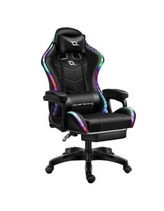 Silla Gaming PowerGaming LED RGB Negro con Reposapiés