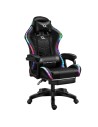 Silla Gaming PowerGaming LED RGB Negro con Reposapiés