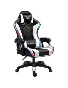 Silla Gaming PowerGaming LED RGB Blanco/Negro