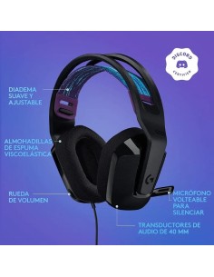 Auriculares Gaming con Micrófono Logitech G335/ Jack 3.5/ Negros 2