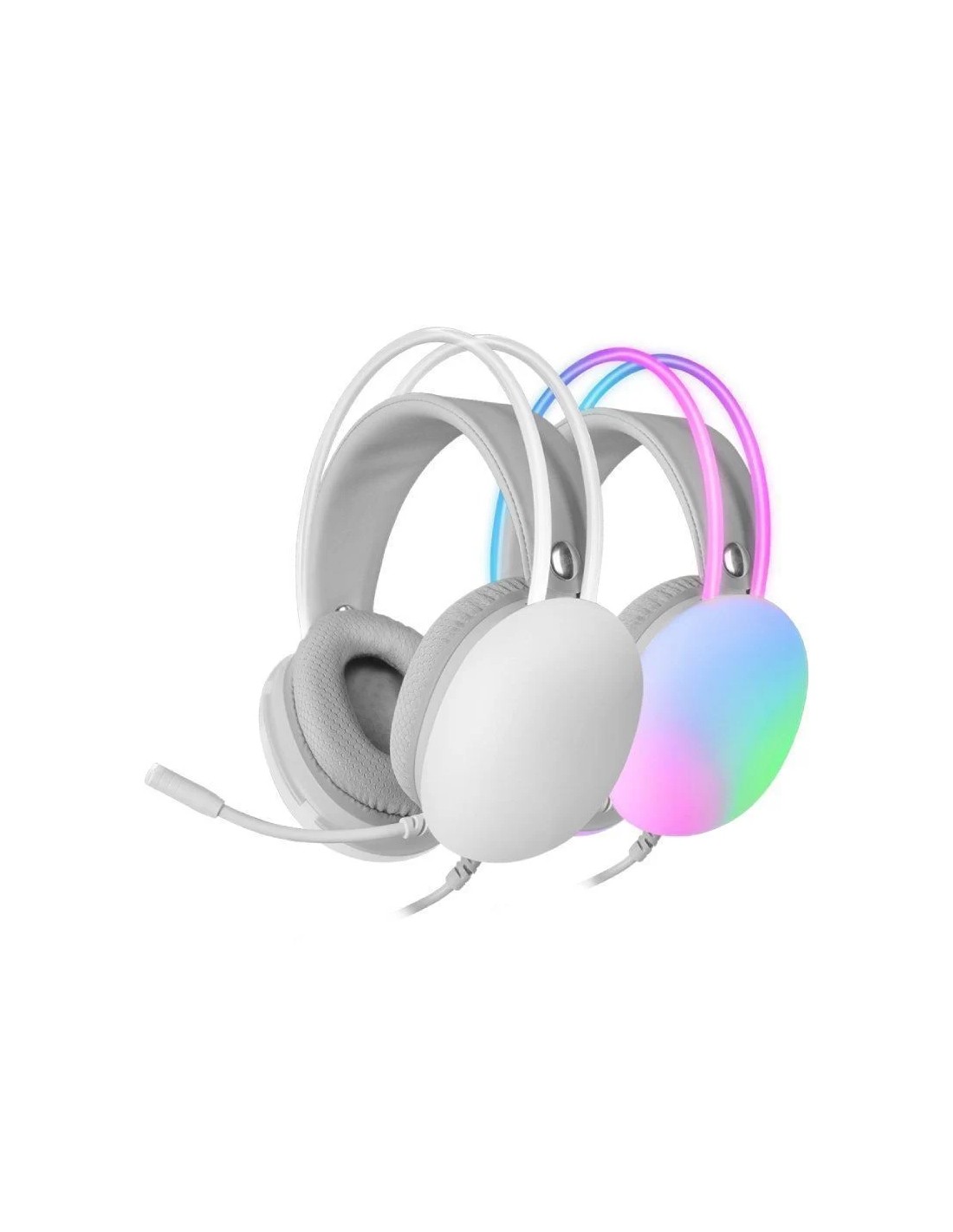 Auriculares Gaming con Micrófono Mars Gaming MH-GLOW/ Jack 3.5/ Blancos