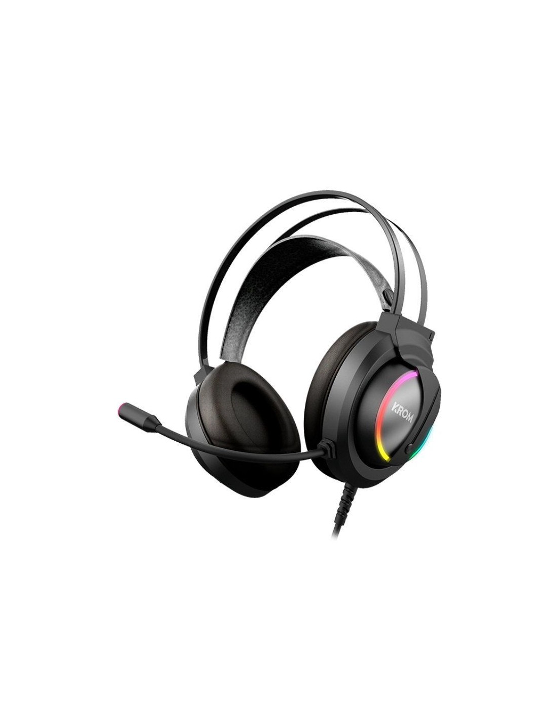 Auriculares Gaming con Micrófono Krom Kappa/ Jack 3.5/ USB 2.0/ Negros