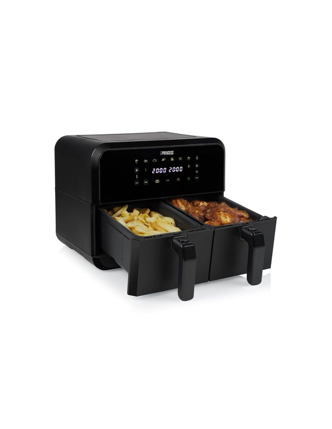 Freidora por Aire / Sin Aceite Princess Double Basket Airfryer/ 2400W/ Capacidad 8L