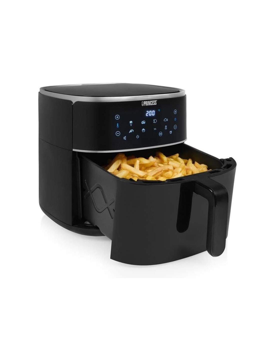 Freidora por Aire / Sin Aceite Princess Digital Aerofryer/ 1800W/ Capacidad 8L