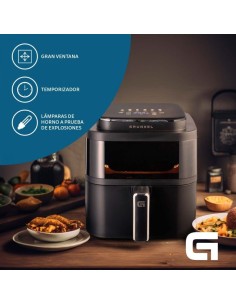 Freidora por Aire / Sin Aceite Grunkel Black Light Fryer/ 1400W/ Capacidad 6L 2