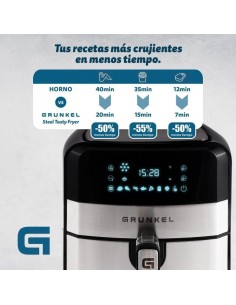 Freidora por Aire / Sin Aceite Grunkel Steel Tasty Fryer/ 1500W/ Capacidad 6L 2