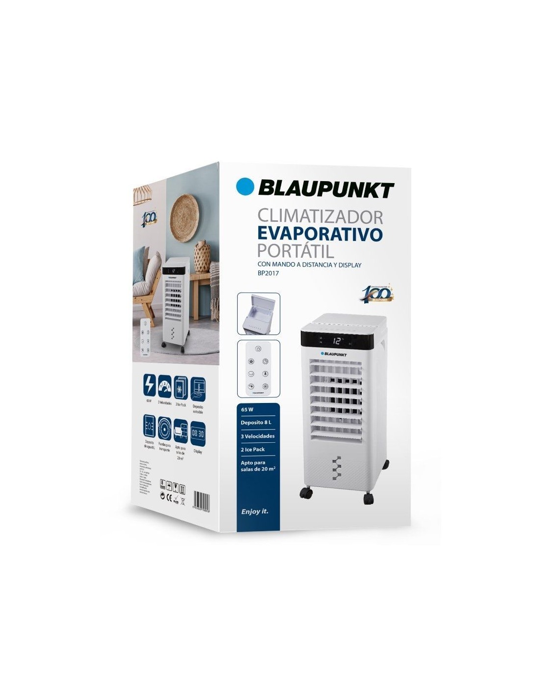 Climatizador Evaporativo Blaupunkt BP2017/ 65W/ Deposito 8L