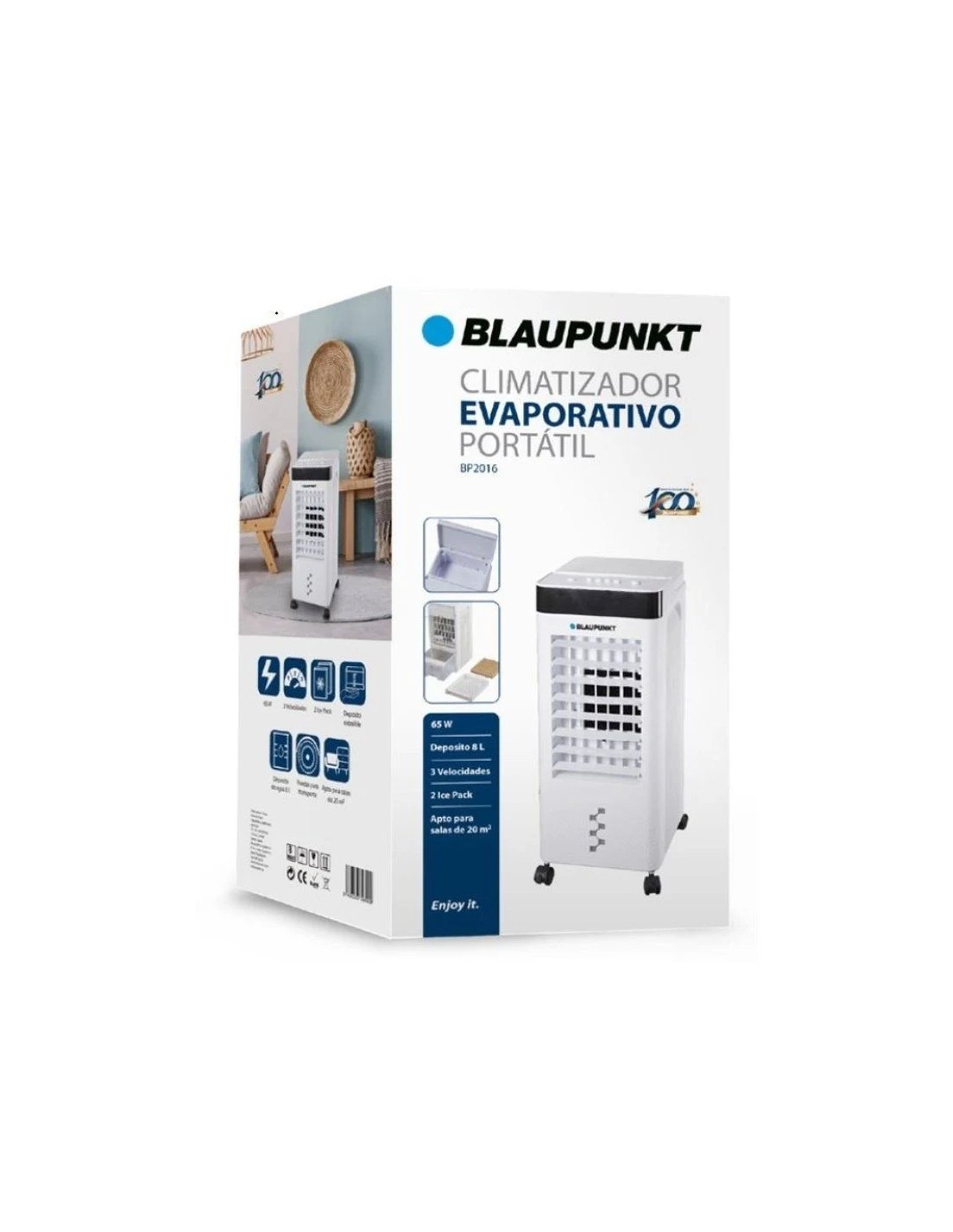 Climatizador Evaporativo Blaupunkt BP2016/ 65W/ Depósito 8L