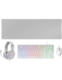 Pack Gaming Mars Gaming MCP-RGB3W/ Teclado RGB + Ratón Óptico + Alfombrilla XXL + Auriculares