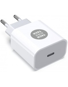 Cargador de Pared Tech One Tech TEC2263/ 1xUSB Tipo-C + Cable USB Tipo-C/ 3A/ Blanco 2