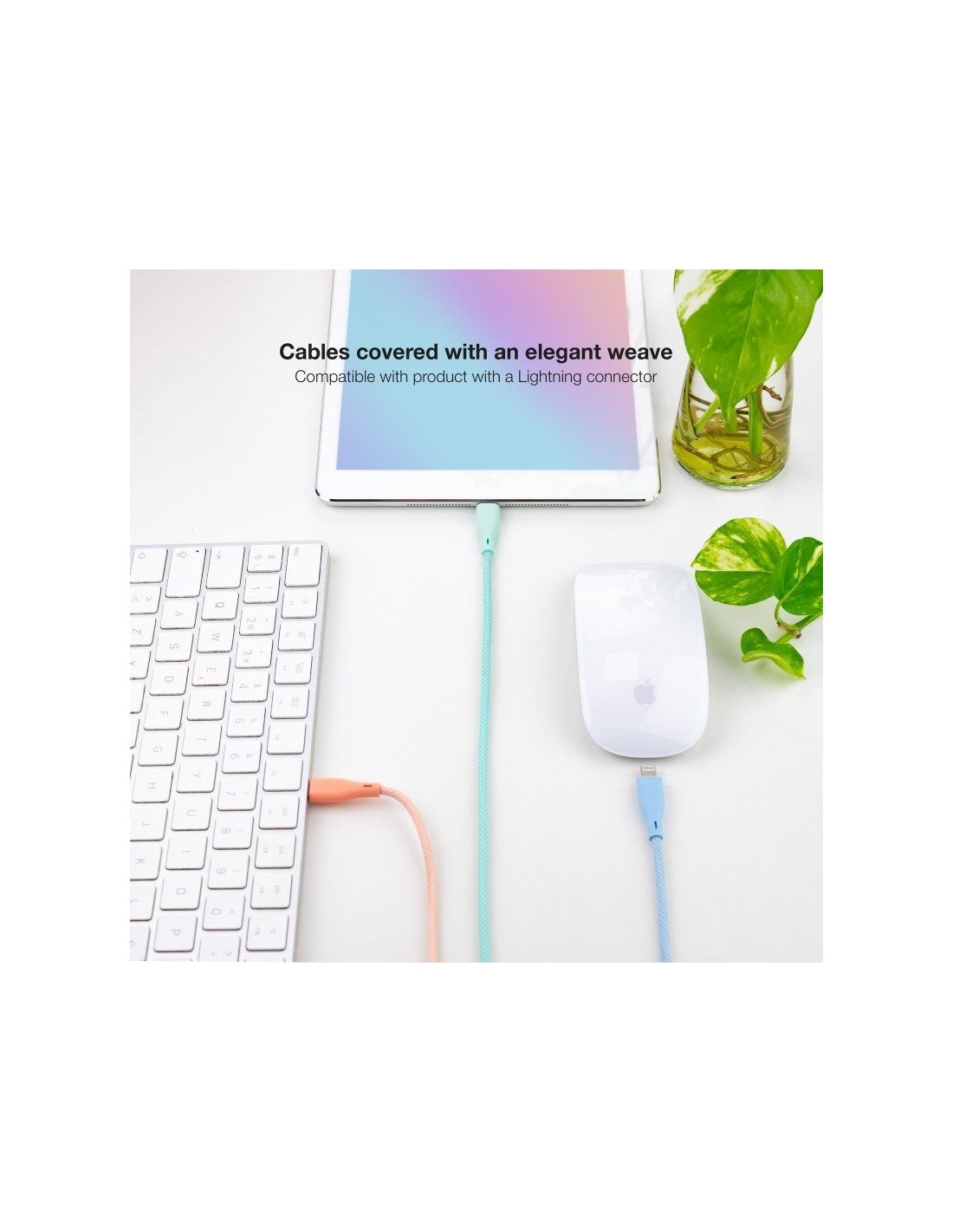 Cables USB 2.0 Lightning Nanocable 10.10.0401-CO1/ USB Macho - Lightning Macho/ 1m/ 3 Unidades/ Rosa, Azul y Verde