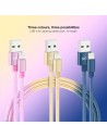 Cables USB 2.0 Lightning Nanocable 10.10.0401-CO2/ USB Macho - Lightning Macho/ 1m/ 3 Unidades/ Rosa, Dorado, Azul Pacífico