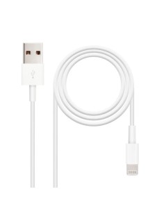Cable USB 2.0 Lightning Nanocable 10.10.0402/ USB Macho - Lightning Macho/ 2m/ Blanco 2