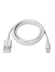 Cable Lightning Aisens A102-0036/ USB Macho - Lightning Macho/ Hasta 2.5W/ 60Mbps/ 2m/ Blanco 2
