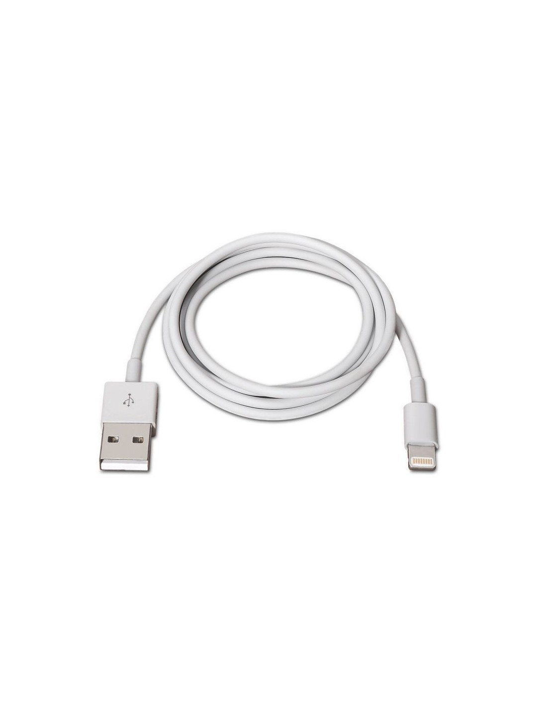 Cable Lightning Aisens A102-0036/ USB Macho - Lightning Macho/ Hasta 2.5W/ 60Mbps/ 2m/ Blanco