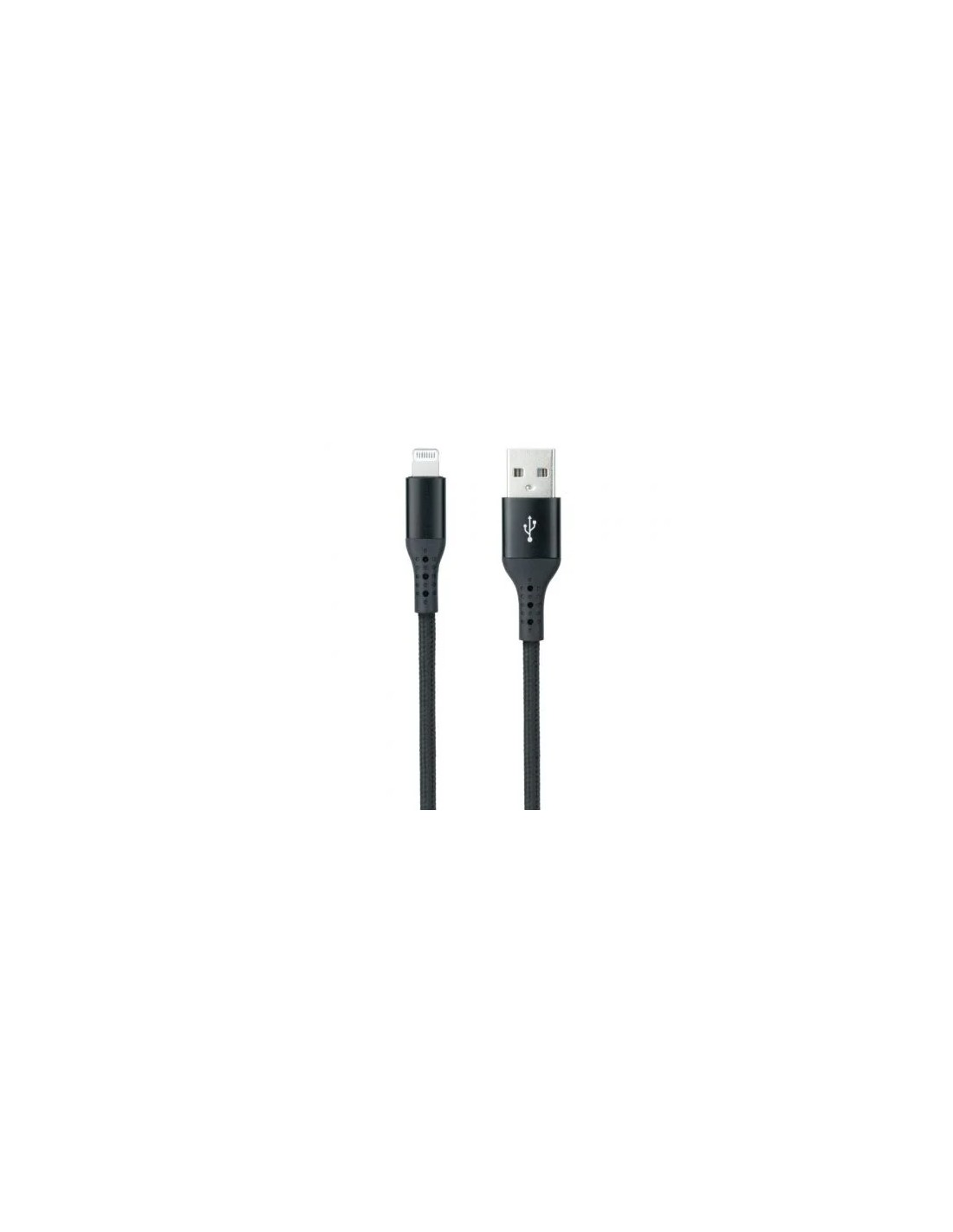 Cable USB 2.0 Lightning Nanocable 10.10.0401-COBK/ USB Macho - Lightning Macho/ 1m/ Negro