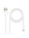 Cable USB 2.0 Lightning Nanocable 10.10.0400/ USB Macho - Lightning Macho/ 50 cm/ Blanco
