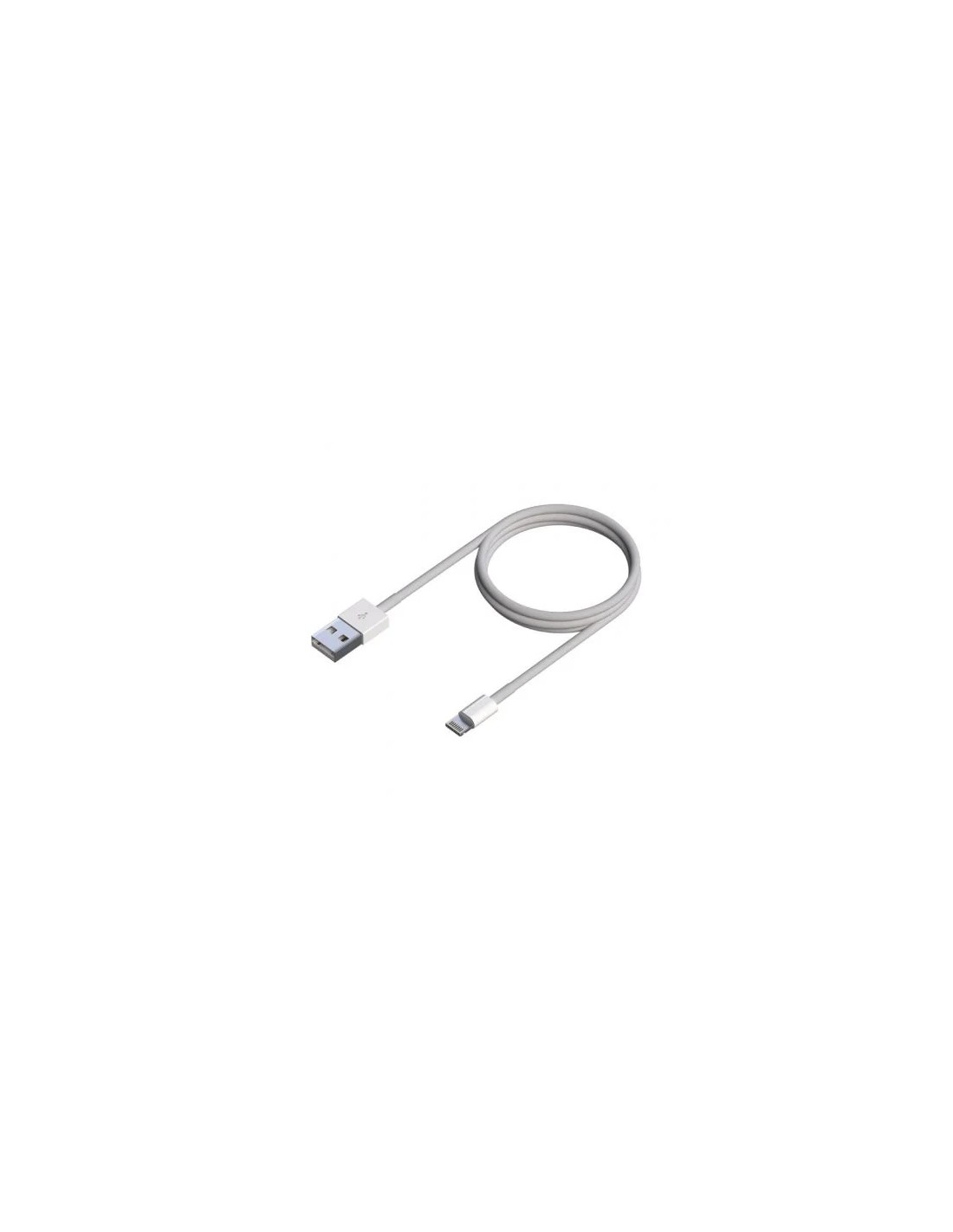 Cable Lightning Aisens A102-0542/ USB Macho - Lightning Macho/ Hasta 2.5W/ 60Mbps/ 50cm/ Blanco