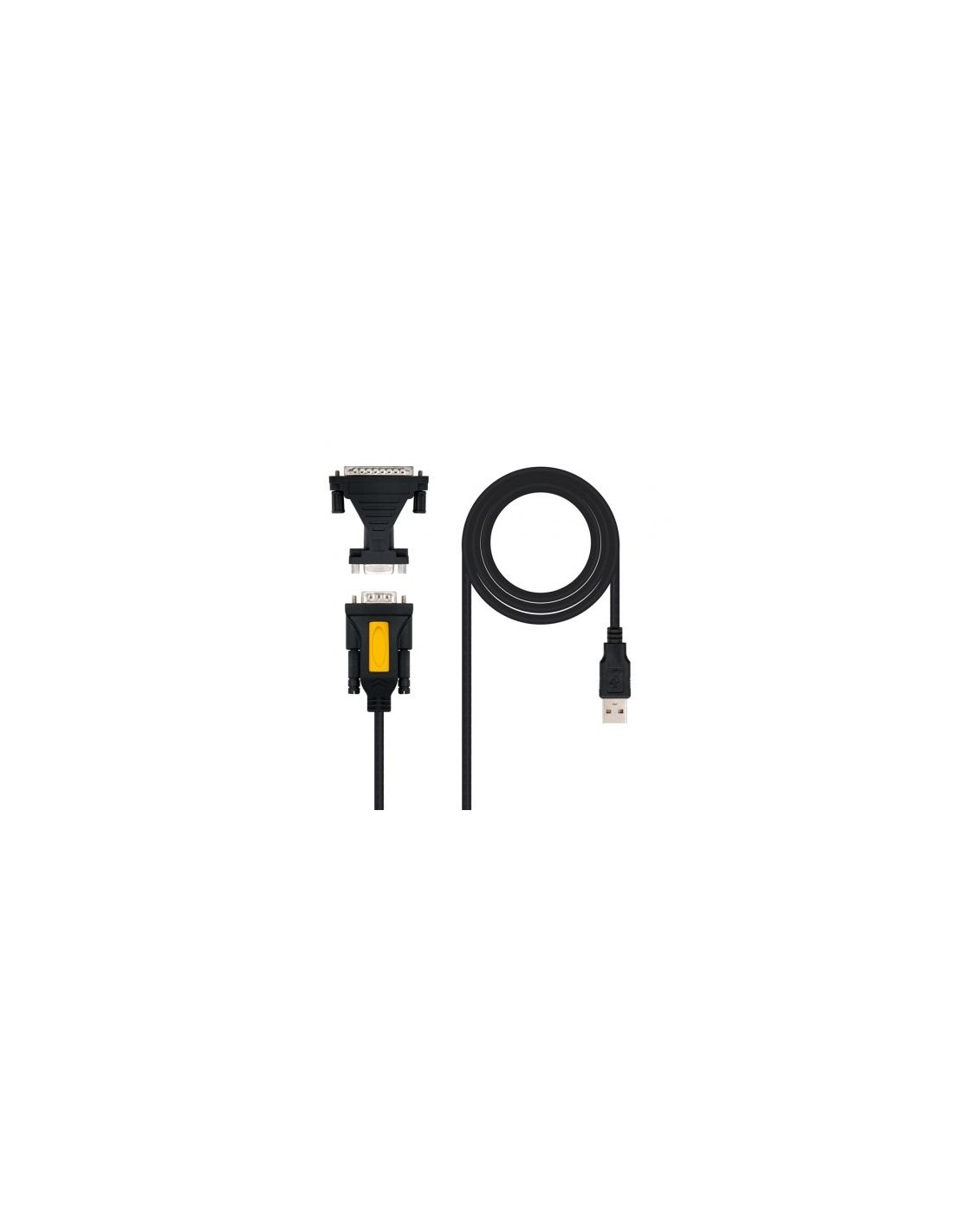 Cable Conversor impresora Nanocable 10.03.0002/ USB Macho - DB9 Macho/ DB25 Macho